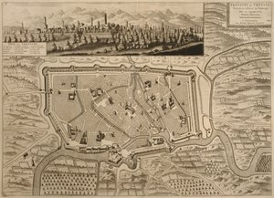 خريطة تريفيزو ، من "Les Villes de Venetie" ، 1704 ، نشرها بيير مورتير في أمستردام